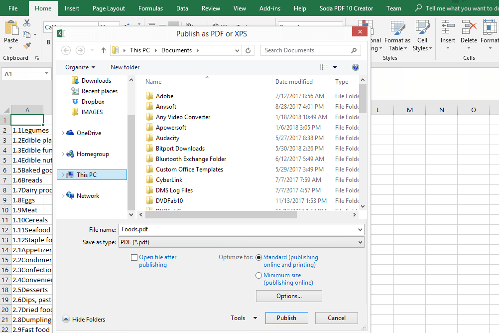 Jak dát Excel do PDF?